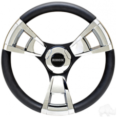 STEERING WHEEL FONTANA, CHROME, CLUB CAR TEMPO, ONWARD, PRECEDENT HUB